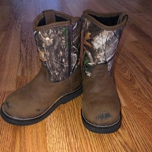 Rocky Boys Work Boots Camo and Brown Size 11